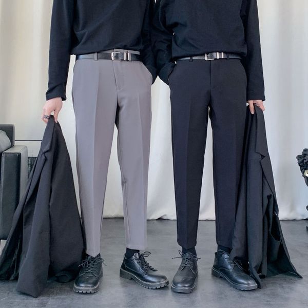 men's pants korean suit slim fashion solid color business casual men spring summer straight dress mens trousers y0oc, Black
men's pants korean suit slim fashion solid color business casual men spring summer straight dress mens trousers y0oc, Black