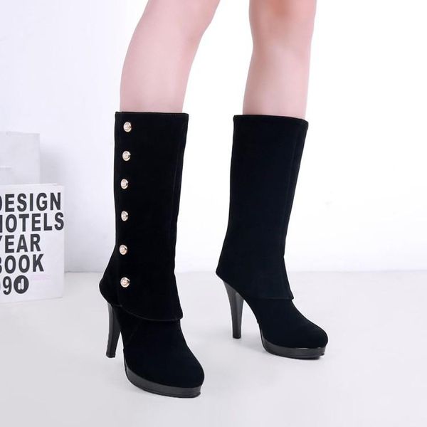 boots big size women woman winter shoes botas solid color round head with sleeve, Black
boots big size women woman winter shoes botas solid color round head with sleeve, Black