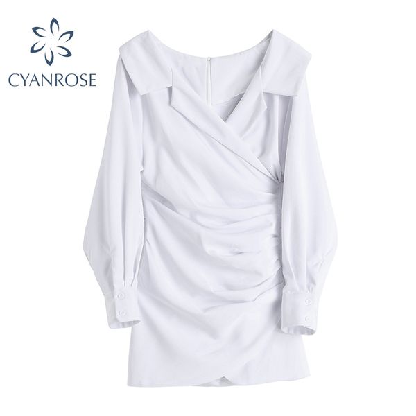 v neck elegant white mini dress women long sleeve draped design dresses female high waist slim streetwear rok vestidos 210417, Black;gray
v neck elegant white mini dress women long sleeve draped design dresses female high waist slim streetwear rok vestidos 210417, Black;gray