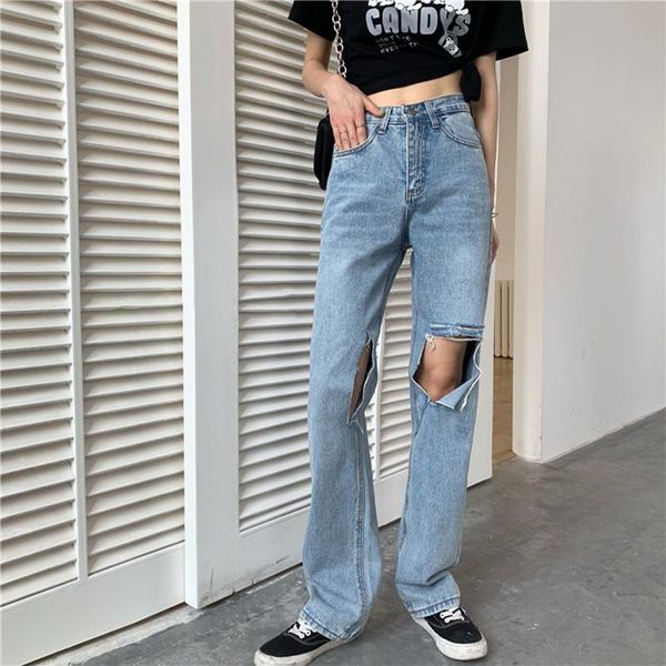 women's jeans 2021 hole jeanswear straight denim wide femme summer loose all match plus size casual streetwear trousers pants, Blue
women's jeans 2021 hole jeanswear straight denim wide femme summer loose all match plus size casual streetwear trousers pants, Blue