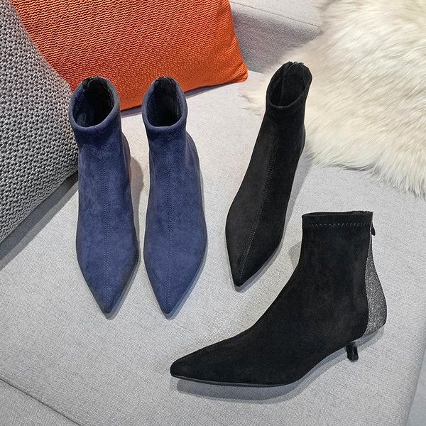 boots pointed ankle women 2021 women's stitching sequin fashion rear zipper stiletto suede shoes q12-49, Black
boots pointed ankle women 2021 women's stitching sequin fashion rear zipper stiletto suede shoes q12-49, Black