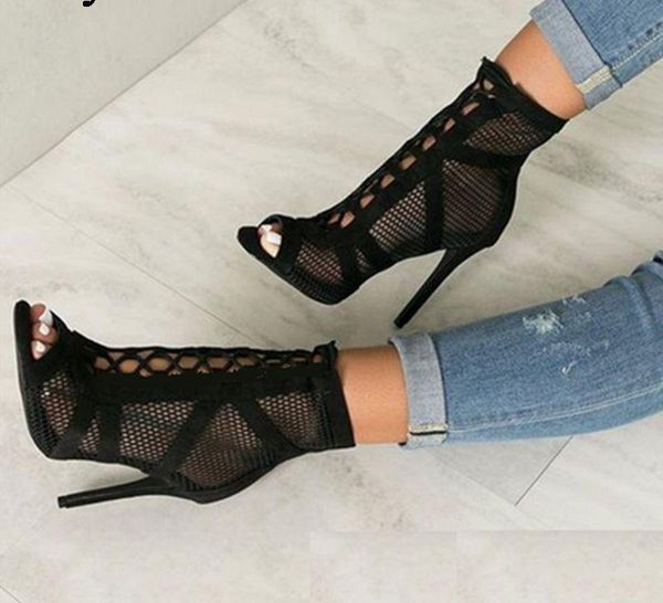 sandals 2021 fashion black summer lace up cross-tied peep toe high heel ankle strap net surface hollow out
sandals 2021 fashion black summer lace up cross-tied peep toe high heel ankle strap net surface hollow out