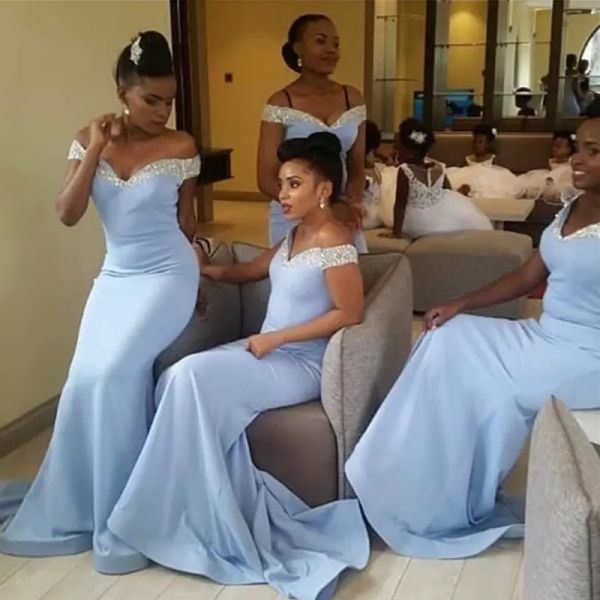 bridesmaid dresses mermaid elegant off the shoulder beaded satin crystals sweep train plus size maid of honor gown, White;pink
bridesmaid dresses mermaid elegant off the shoulder beaded satin crystals sweep train plus size maid of honor gown, White;pink