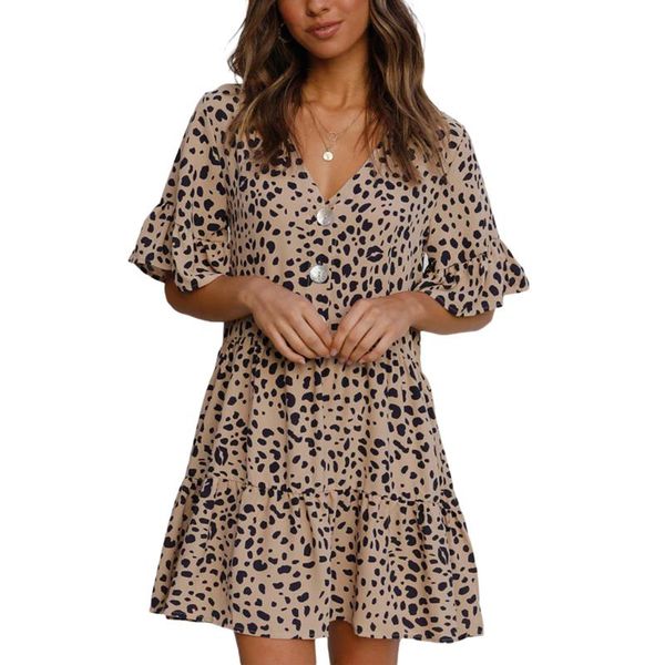 casual dresses women's ruffles sleeve dress summer fashion spots leopard buttons v-neck a-line short office lady flared, Black;gray
casual dresses women's ruffles sleeve dress summer fashion spots leopard buttons v-neck a-line short office lady flared, Black;gray