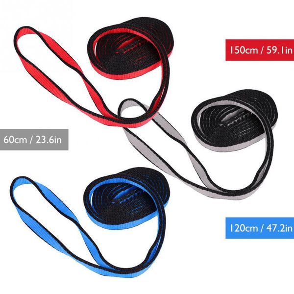 cords, slings and webbing 60/120/150cm 23kn mountaineering climbing load bearing flat belt strap durable outdoor rock safety rope equipment
cords, slings and webbing 60/120/150cm 23kn mountaineering climbing load bearing flat belt strap durable outdoor rock safety rope equipment