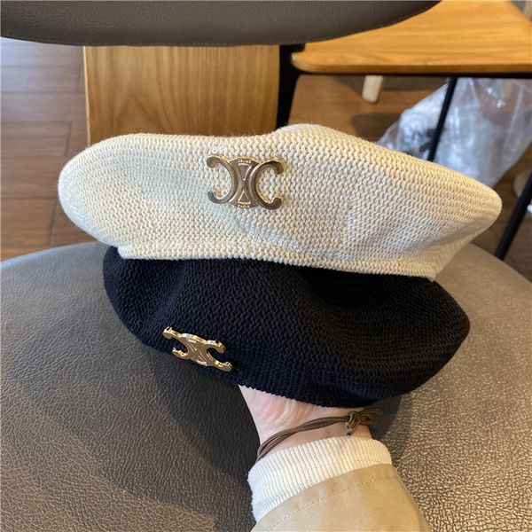 french new beret women's summer thin knitting korean versatile bud hat women's fashion painter hat, Blue;gray
french new beret women's summer thin knitting korean versatile bud hat women's fashion painter hat, Blue;gray