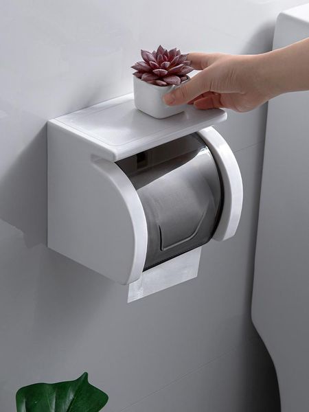 tissue boxes & napkins toilet box bathroom wall mounted holder waterproof roll paper no punching
