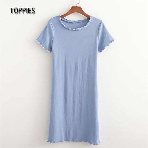 summer knitting t-shirts dress woman ruffles slim mini o-neck hit color vestidos robe femme 210421, Black;gray
summer knitting t-shirts dress woman ruffles slim mini o-neck hit color vestidos robe femme 210421, Black;gray