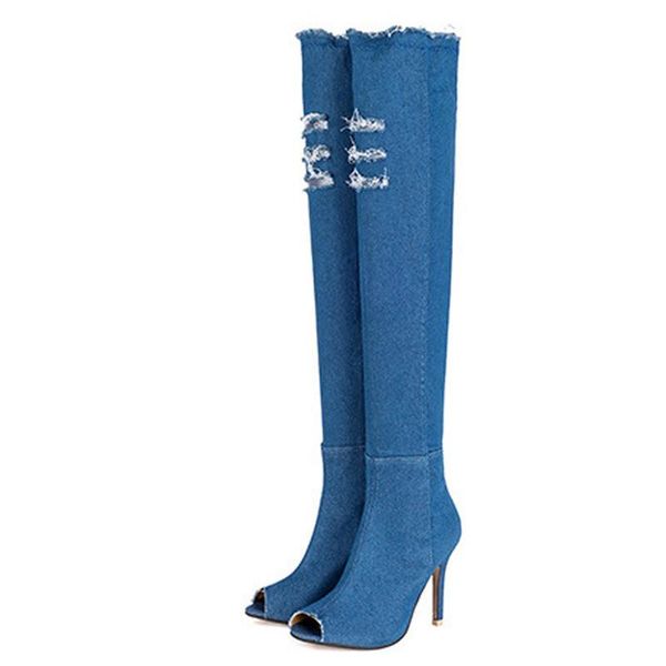 boots women spring autumn peep toe over the knee fashion jeans ladies high heels shoes woman size41, Black
boots women spring autumn peep toe over the knee fashion jeans ladies high heels shoes woman size41, Black