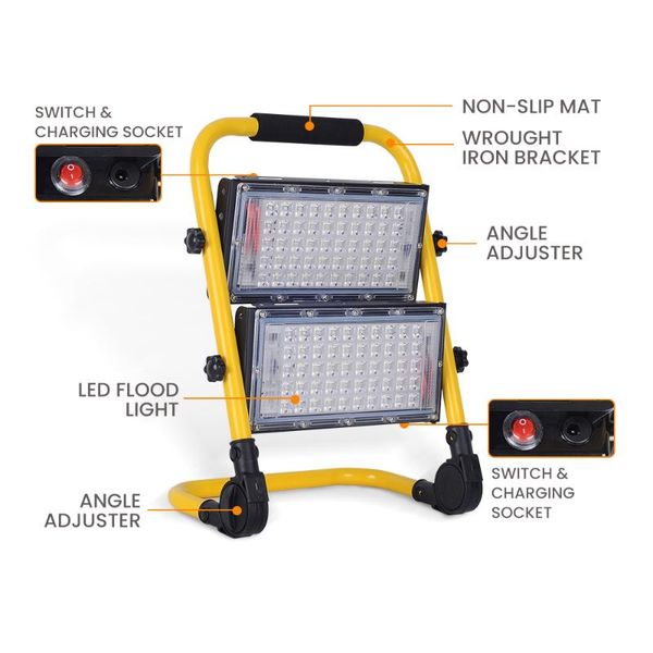 floodlights rechargeable portable led flood light 50w/100w outdoor camping three modes with flashing spotlight emergency ip65
floodlights rechargeable portable led flood light 50w/100w outdoor camping three modes with flashing spotlight emergency ip65