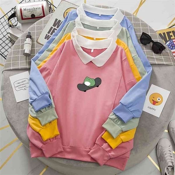 kawaii skateboarding frog hoodie oversized sweatshirt sweet turn-down collar hoodies for women clothes female korean sweatshirts 210813, Black
kawaii skateboarding frog hoodie oversized sweatshirt sweet turn-down collar hoodies for women clothes female korean sweatshirts 210813, Black