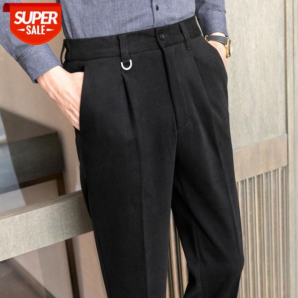 trendy woolen trousers men's korean style slim business casual nine-point pants thick feet british long #yo8r, Black
trendy woolen trousers men's korean style slim business casual nine-point pants thick feet british long #yo8r, Black