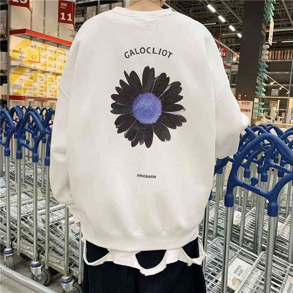 2021autumn and winter simple plush printed daisy long sleeve sweater men's korean loose round neck lovers' versatile top, Black
2021autumn and winter simple plush printed daisy long sleeve sweater men's korean loose round neck lovers' versatile top, Black