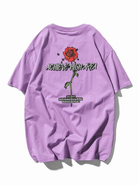 men slogan & floral print tee m97a#, White;black
men slogan & floral print tee m97a#, White;black