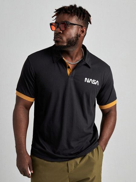extended sizes men letter graphic contrast trim polo shirt a1o7#, White;black
extended sizes men letter graphic contrast trim polo shirt a1o7#, White;black