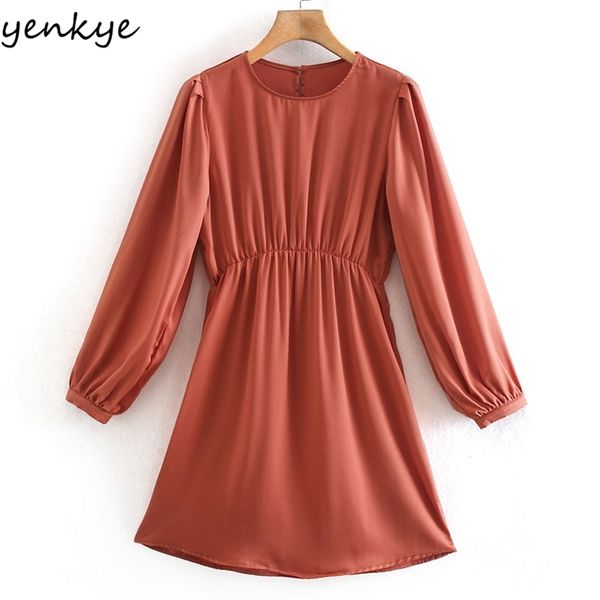 vintage solid color satin dress women o neck long sleeve a-line casual female summer mini vestido mujer 210514, Black;gray
vintage solid color satin dress women o neck long sleeve a-line casual female summer mini vestido mujer 210514, Black;gray