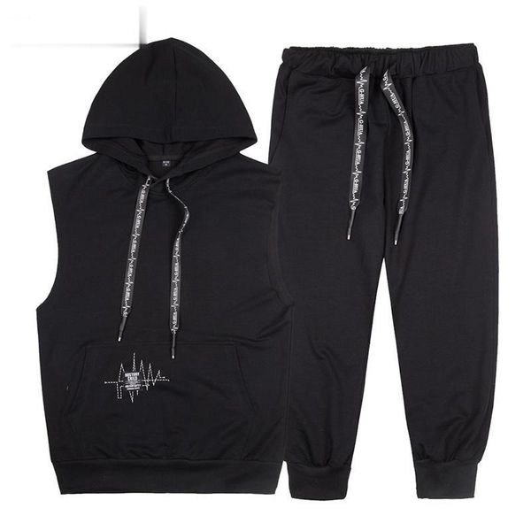 men's tracksuits europe/us size tracksuit men sleeveless army tee fashion casual hooded bodybuilding 2 piece set waistcoat sweat suit, Gray
men's tracksuits europe/us size tracksuit men sleeveless army tee fashion casual hooded bodybuilding 2 piece set waistcoat sweat suit, Gray