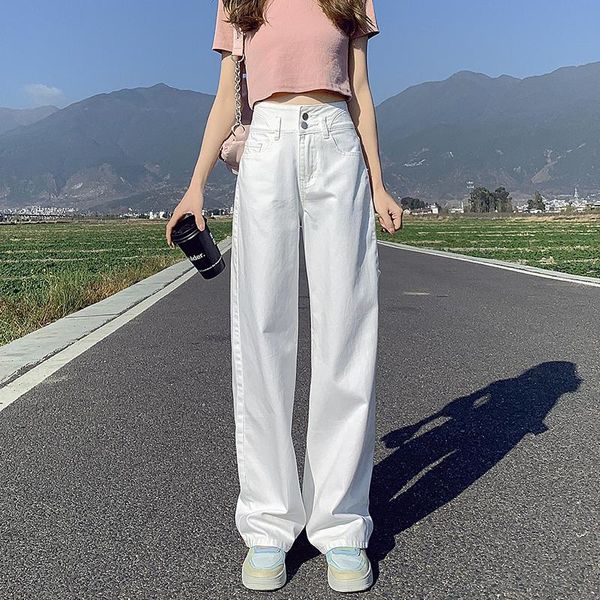 women's jeans white high waist women full length goth vintage wide-leg y2k trendy spring baggy all-match college casual trousers, Blue
women's jeans white high waist women full length goth vintage wide-leg y2k trendy spring baggy all-match college casual trousers, Blue