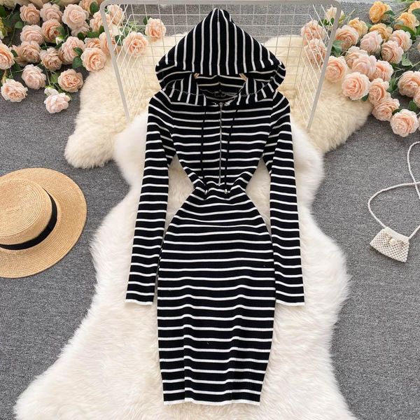casual dresses yizzhoy spring autumn sweater dress retro stripe hooded knitted women korean fashion long sleeve slim sheath, Black;gray
casual dresses yizzhoy spring autumn sweater dress retro stripe hooded knitted women korean fashion long sleeve slim sheath, Black;gray