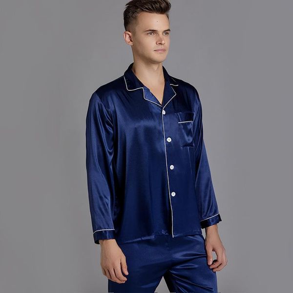men's sleepwear pajamas suit summer long-sleeved loose thin silky satin rayon home wear large size can be worn outside p4nt, Black;brown
men's sleepwear pajamas suit summer long-sleeved loose thin silky satin rayon home wear large size can be worn outside p4nt, Black;brown