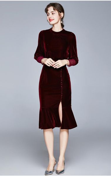women autumn & winter velvet dress festa long elegant trumpet party robe femme vintage designer vestidos casual dresses, Black;gray
women autumn & winter velvet dress festa long elegant trumpet party robe femme vintage designer vestidos casual dresses, Black;gray
