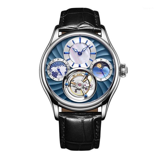 tourbillon watch automatic mechanical multi-function three-eye chronograph moon phase business men gift man clock wristwatches, Slivery;brown
tourbillon watch automatic mechanical multi-function three-eye chronograph moon phase business men gift man clock wristwatches, Slivery;brown