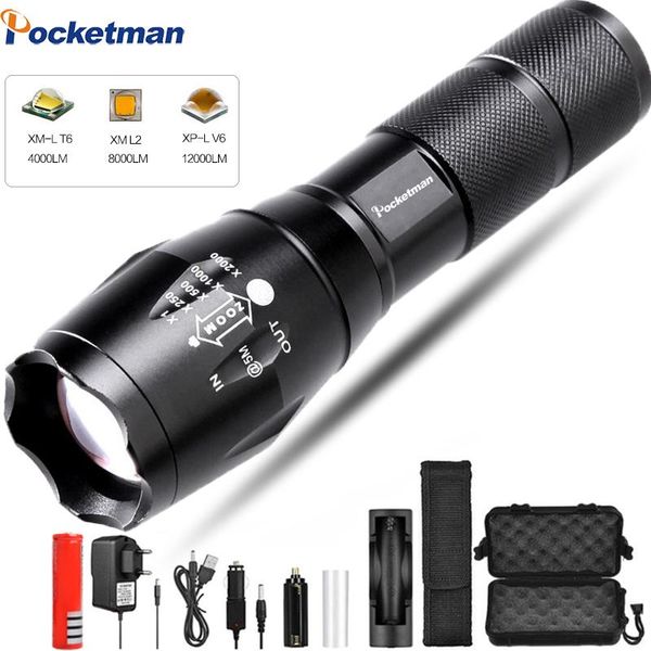 flashlights torches 30000 lm ultra bright led lanterna torch t6/l2/v6 5 switch modes zoomable bicycle light use 18650 battery 
flashlights torches 30000 lm ultra bright led lanterna torch t6/l2/v6 5 switch modes zoomable bicycle light use 18650 battery