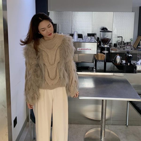 women's fur & faux oftbuy 2021 real autumn winter fashion o-neck pullover sweater women natural raccoon woven streetwear, Black
women's fur & faux oftbuy 2021 real autumn winter fashion o-neck pullover sweater women natural raccoon woven streetwear, Black