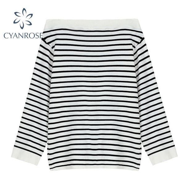 womens slash neck striped t shirt long sleeve streetwear loose relax tees japanese style trendy ins ulzzang mujer 210430, White
womens slash neck striped t shirt long sleeve streetwear loose relax tees japanese style trendy ins ulzzang mujer 210430, White