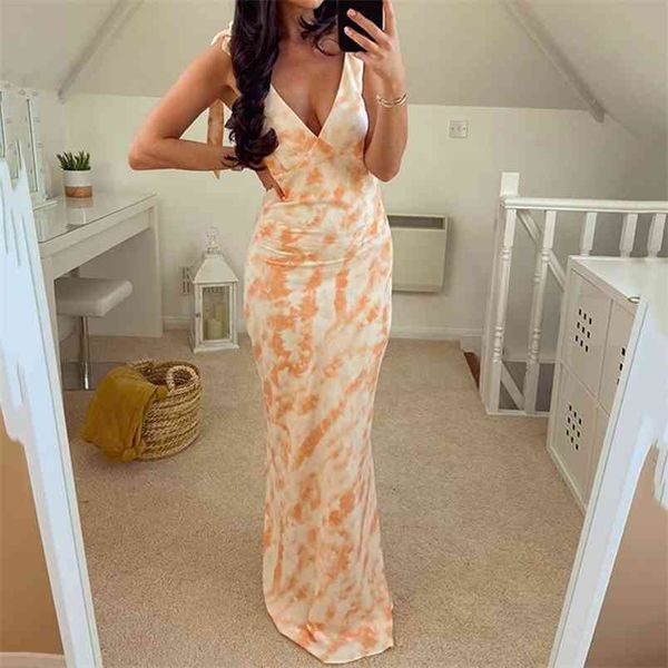 women charming tie-dye printed long dress summer sleeveless lace-up backless v-neck orange bodycon lady party club vestidos 210517, Black;gray
women charming tie-dye printed long dress summer sleeveless lace-up backless v-neck orange bodycon lady party club vestidos 210517, Black;gray