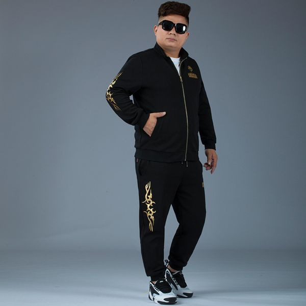 autumn fattening plus size golden light brilliant leisure stand collar men's sports suit extra large, Gray
autumn fattening plus size golden light brilliant leisure stand collar men's sports suit extra large, Gray