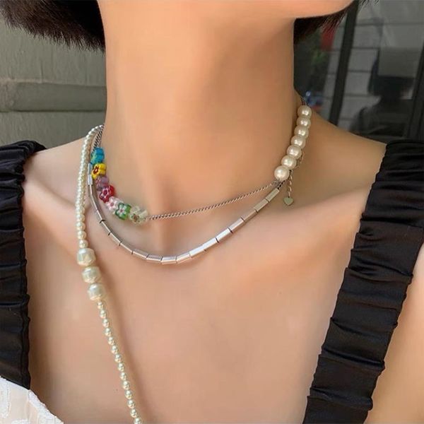 chokers minar bohemia rainbow glass flowers pendant necklace for women beach multi pearls beads chain titanium steel choker necklaces, Golden;silver
chokers minar bohemia rainbow glass flowers pendant necklace for women beach multi pearls beads chain titanium steel choker necklaces, Golden;silver