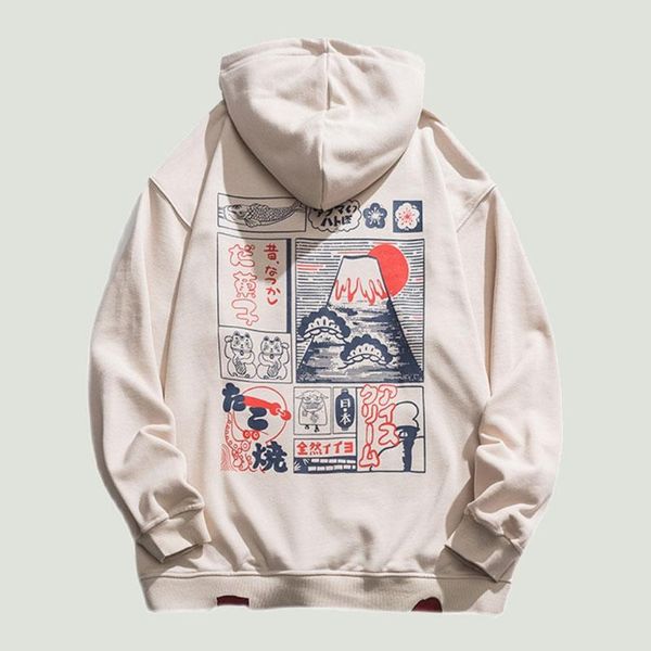 men's hoodies & sweatshirts mens japanese style graffiti printing pullover harajuku hip hop casual cotton oversized hoodie male 2021, Black 
men's hoodies & sweatshirts mens japanese style graffiti printing pullover harajuku hip hop casual cotton oversized hoodie male 2021, Black