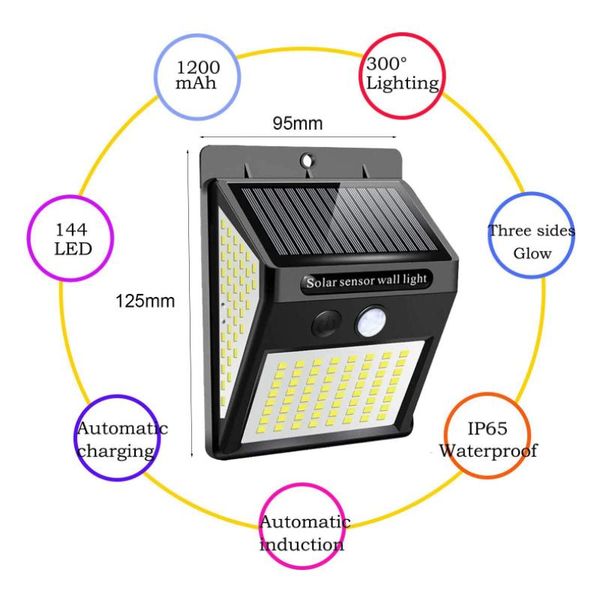 solar lamps 144/140/230 led light waterproof pir motion sensor security lamp outdoor emergency wall lightpara patio
solar lamps 144/140/230 led light waterproof pir motion sensor security lamp outdoor emergency wall lightpara patio