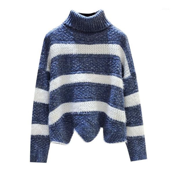 women's sweaters turtleneck outside loose striped oversized plus large size female woman blouses winter clothing latest d0529, White;black
women's sweaters turtleneck outside loose striped oversized plus large size female woman blouses winter clothing latest d0529, White;black