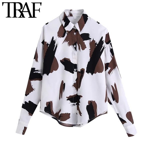 women fashion graffiti print blouse vintage long sleeve button-up female shirts blusas chic 210507, White
women fashion graffiti print blouse vintage long sleeve button-up female shirts blusas chic 210507, White