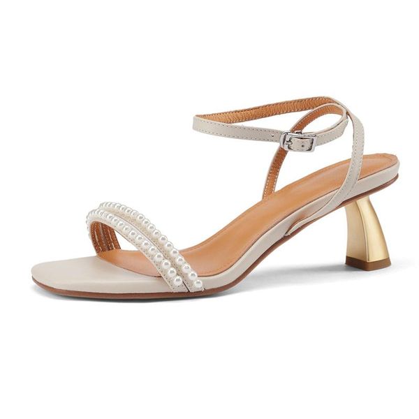 dress shoes summer women's sandals genuine leather one line beaded open toe strange heel elegant party for women, Black
dress shoes summer women's sandals genuine leather one line beaded open toe strange heel elegant party for women, Black