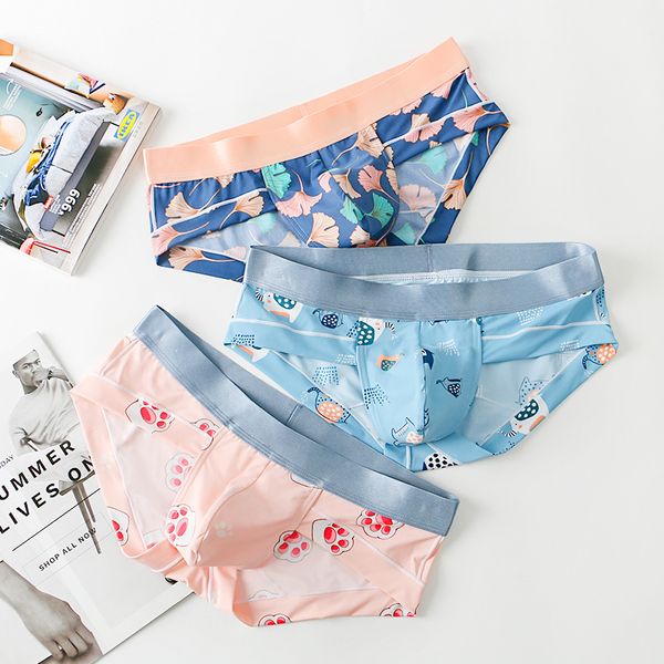 elastic friendly ice silk underwear men's cartoon printing triangle underpants light and breathable middle waist, Black;white
elastic friendly ice silk underwear men's cartoon printing triangle underpants light and breathable middle waist, Black;white