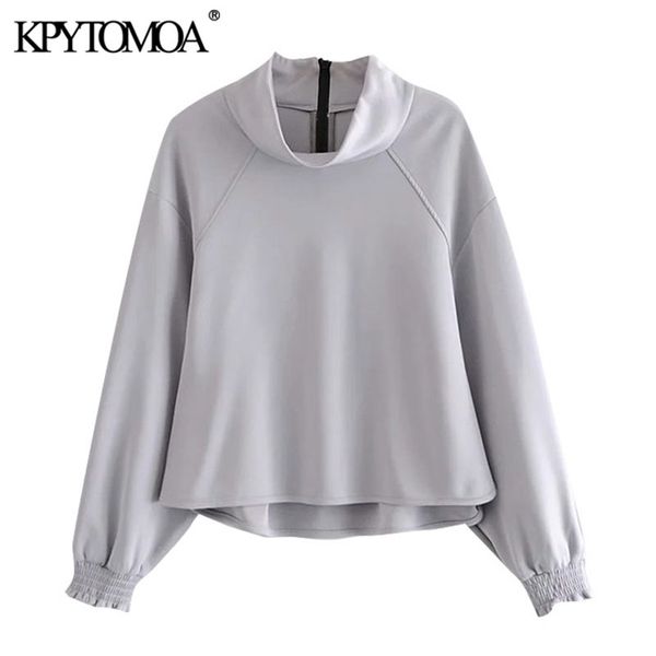 women fashion back zipper loose asymmetric sweatshirts vintage high collar long sleeve pullovers chic 210420, Black
women fashion back zipper loose asymmetric sweatshirts vintage high collar long sleeve pullovers chic 210420, Black