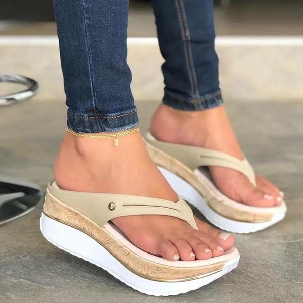 sandals 2021 women's platform slippers metal button women flip flops slides ladies wedge shoes outside slipper, Black
sandals 2021 women's platform slippers metal button women flip flops slides ladies wedge shoes outside slipper, Black