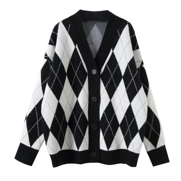 women's knits & tees argyle women knitted sweater cardigan autumn pink long sleeve v-neck loose female jumpers casual single breasted l, White
women's knits & tees argyle women knitted sweater cardigan autumn pink long sleeve v-neck loose female jumpers casual single breasted l, White