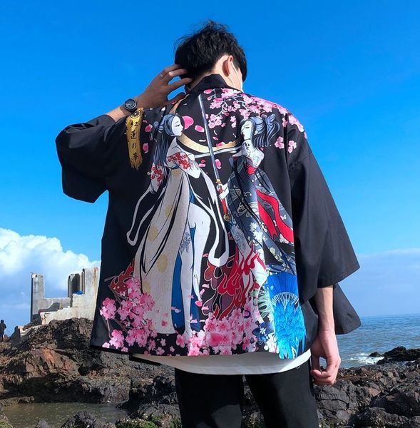 men's casual shirts summer sunscreen clothing short-sleeved hawaiian shirt kimono camisa masculina french cuff mens fashion -3xl, White;black
men's casual shirts summer sunscreen clothing short-sleeved hawaiian shirt kimono camisa masculina french cuff mens fashion -3xl, White;black