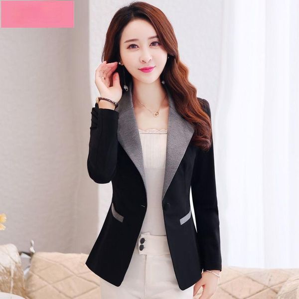 women's suits & blazers fashion 2021 autumn blazer jacket black office lady slim casual work wear spring short coat x23, White;black
women's suits & blazers fashion 2021 autumn blazer jacket black office lady slim casual work wear spring short coat x23, White;black
