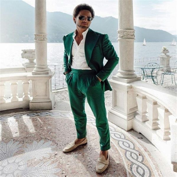 est 2 pieces men suits green casual tuxedos lapel formal party custom made fit slim coat+pant men's & blazers, White;black
est 2 pieces men suits green casual tuxedos lapel formal party custom made fit slim coat+pant men's & blazers, White;black