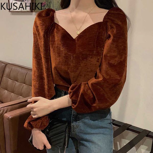 kusahiki korea chic vintage v-neck velour blouse puff long sleeve pullover spring solid causal blusas shirt 6e501 210602, White
kusahiki korea chic vintage v-neck velour blouse puff long sleeve pullover spring solid causal blusas shirt 6e501 210602, White
