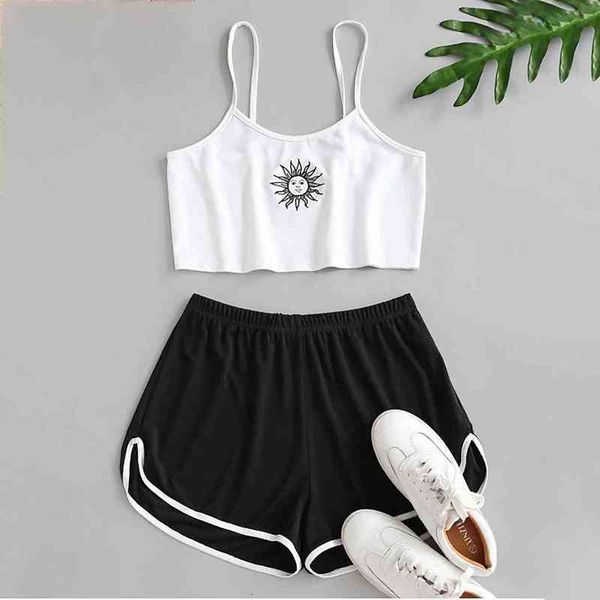 summer camis set white women tracksuits spaghetti strap crop and mini biker shorts two piece sets outfit party, Gray
summer camis set white women tracksuits spaghetti strap crop and mini biker shorts two piece sets outfit party, Gray