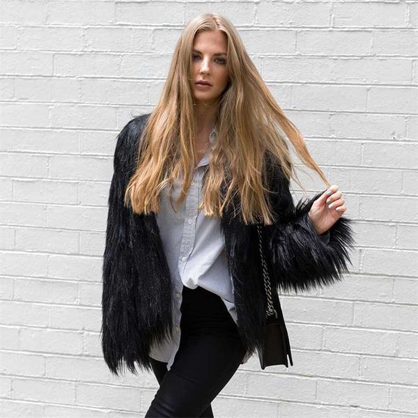overcoat autumn winter women faux fur coat solid color long sleeve fluffy outerwear short jacket hairy warm overcoat 211018, Black
overcoat autumn winter women faux fur coat solid color long sleeve fluffy outerwear short jacket hairy warm overcoat 211018, Black