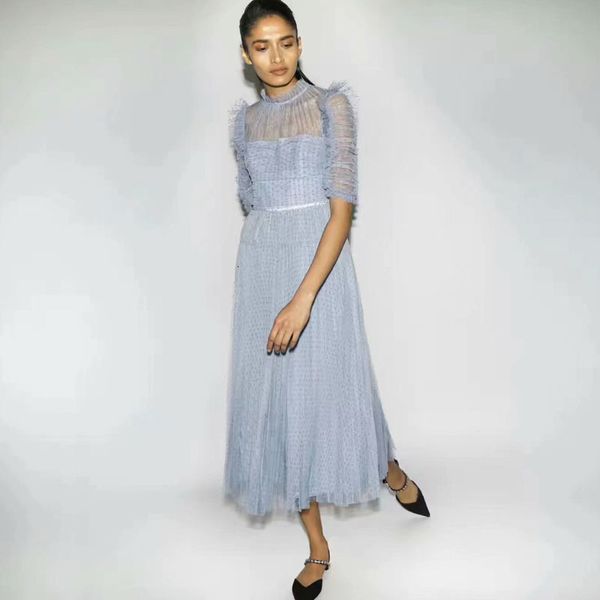 summer track style tulle short sleeve thin tempers mid length dress quality women's clothes, Black;gray
summer track style tulle short sleeve thin tempers mid length dress quality women's clothes, Black;gray
