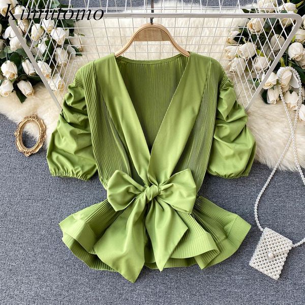 kimutomo ins blouses women solid color fold puff sleeve strap waist stereo lotus leaf pendulum shirt female summer chic 210521, White
kimutomo ins blouses women solid color fold puff sleeve strap waist stereo lotus leaf pendulum shirt female summer chic 210521, White