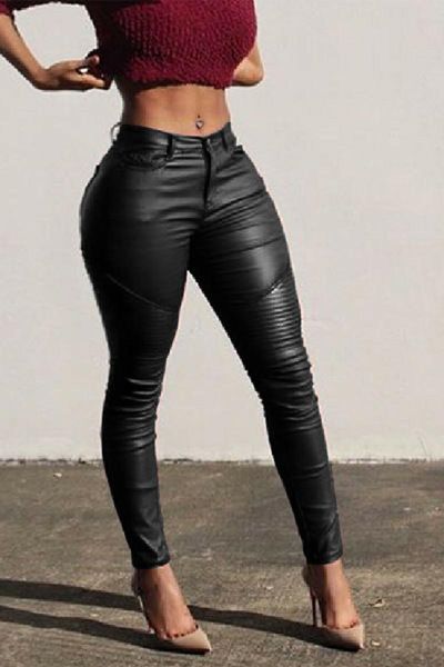 trendy women high waist ladies legging skinny slim pants casual trousers pleated leather solid cool clothing women's & capris, Black;white
trendy women high waist ladies legging skinny slim pants casual trousers pleated leather solid cool clothing women's & capris, Black;white